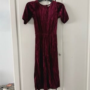 Cat & Jack Rich Burgundy Velvet Jumpsuit